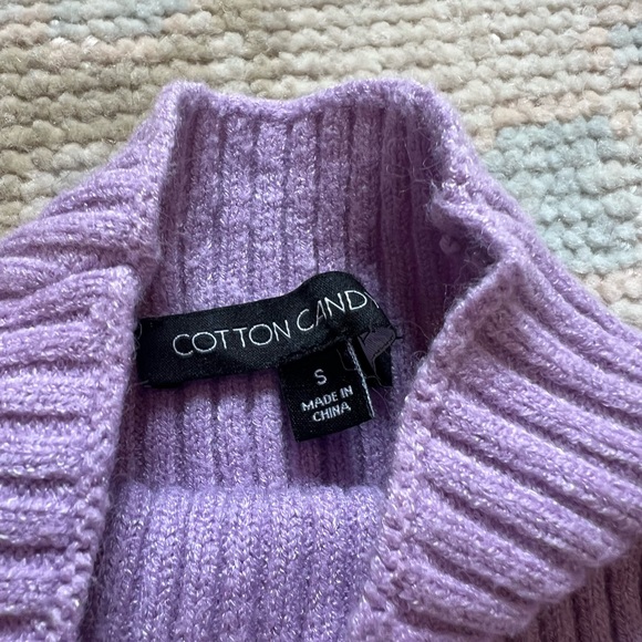 Cotton Candy LA lilac purple mock neck sweater - Picture 2 of 4